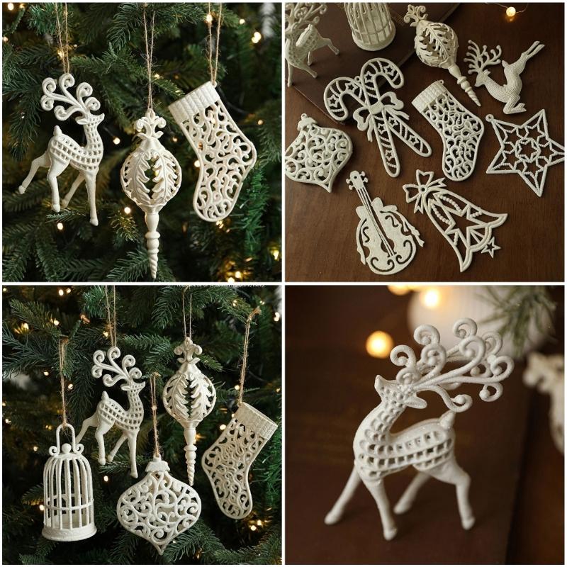 Белые пластиковые рождественские украшения Небьющиеся рождественские шары Подвесное украшение для праздничной елки