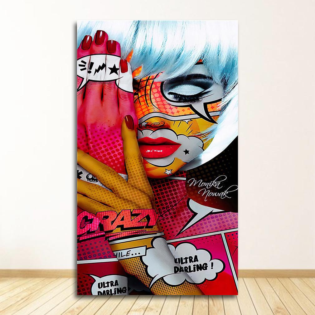 Граффити женский портрет картина маслом плакат и принты Настенный декор для гостиной холст картина настенная живопись домашние постеры