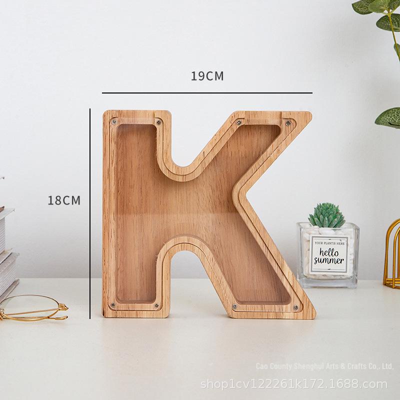 Деревянная акриловая буква-копилка Cross-Border: Креативная современная прозрачная банка для денег