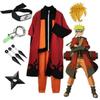 Uzumaki Akatsuki Cosplay Boys Girls Uzumaki Jacket Pants Headband Wig Props Child Uniform Kunai Halloween Costume