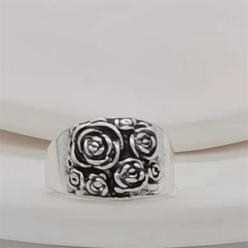 Ring Vintage Ring Retro Ring Alloy Flower Jewelry Ornament Classic Women's Ring