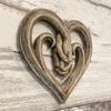 Art Sculpture Heart Holding Hands Wall Decor Decorative - Faux Wood Finish - Forever Love