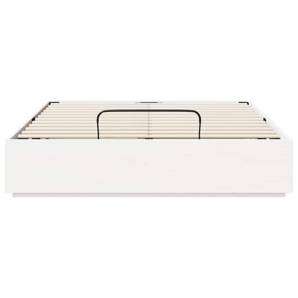 Ottoman Bed Frame White 160 x 200 cm Solid Pine Wood