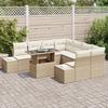 VidaXL Ensemble de salon de jardin 9 pièces avec coussins en rattan poly beige 3357894