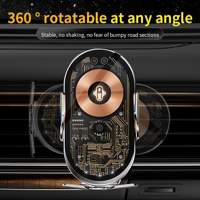 2024 M11 Magic Clip, прозрачный дизайн линий, автомобильный кронштейн с беспроводной зарядкой для мобильного телефона, открывающаяся и закрывающаяся навигационная стойка, автомобильные принадлежности