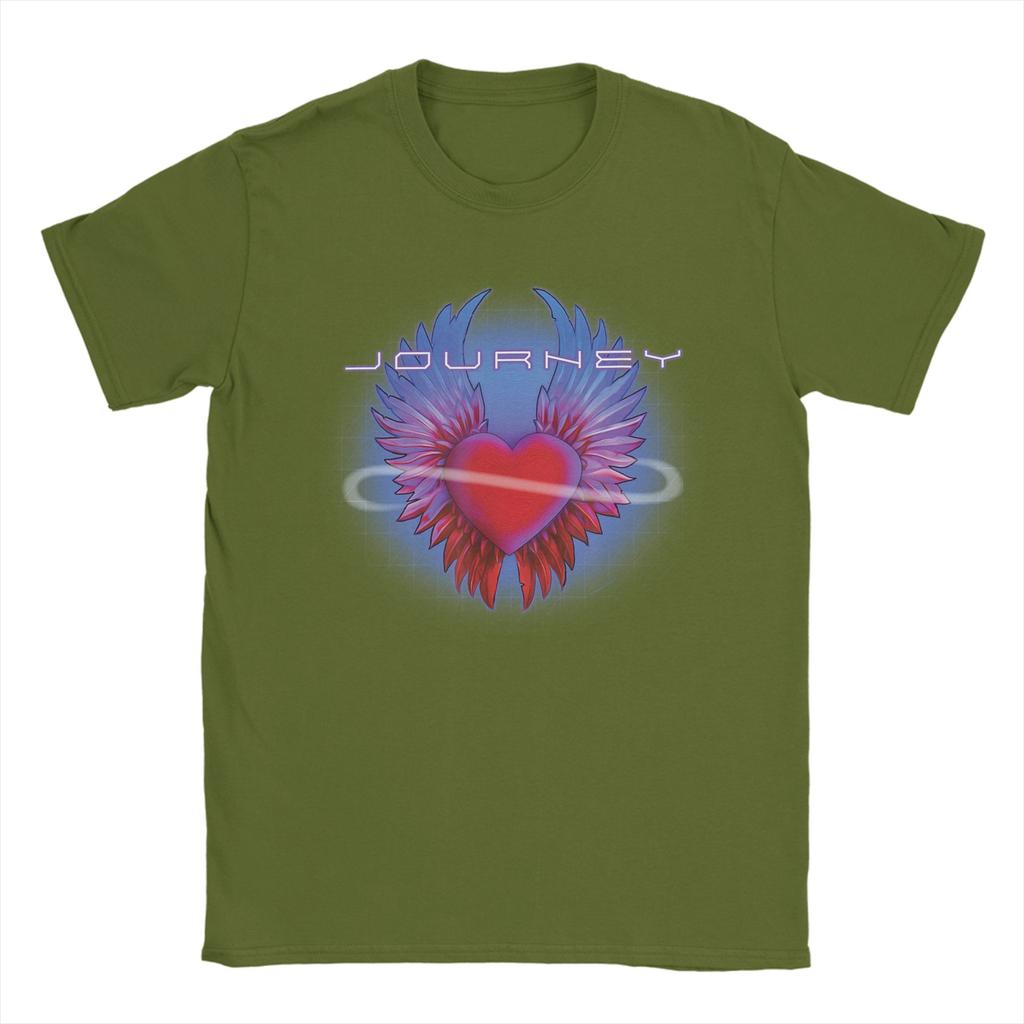Journey Band Winged Heart Music Band 100 Cotton T Shirt For Unisexs Summer TShirts O Neck Tee Shirt Oversize Hot Sale Clothes