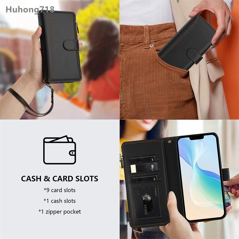 Кожаный чехол на молнии для Redmi Note 7 8 9 10 Lite Pro Max 11 SE 7S 9S 9T 10S 10T 11S 4G 5G Обложка-кошелек Чехол