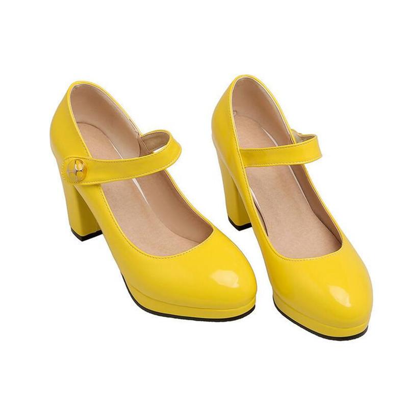 Женские туфли-лодочки Обувь для девочек Платформа Высокий каблук Туфли Мэри Джейн Каблуки Лолита Мелкий Круглый носок Офис Вечеринка Свадебная обувь