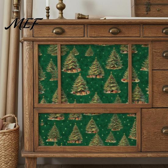 Scratch Resistant Wall Paper for Shelves Christmas Tree Decals, Large Holiday Pine Backdrop Sticker, Peel And Home Decoration Supplies Stick