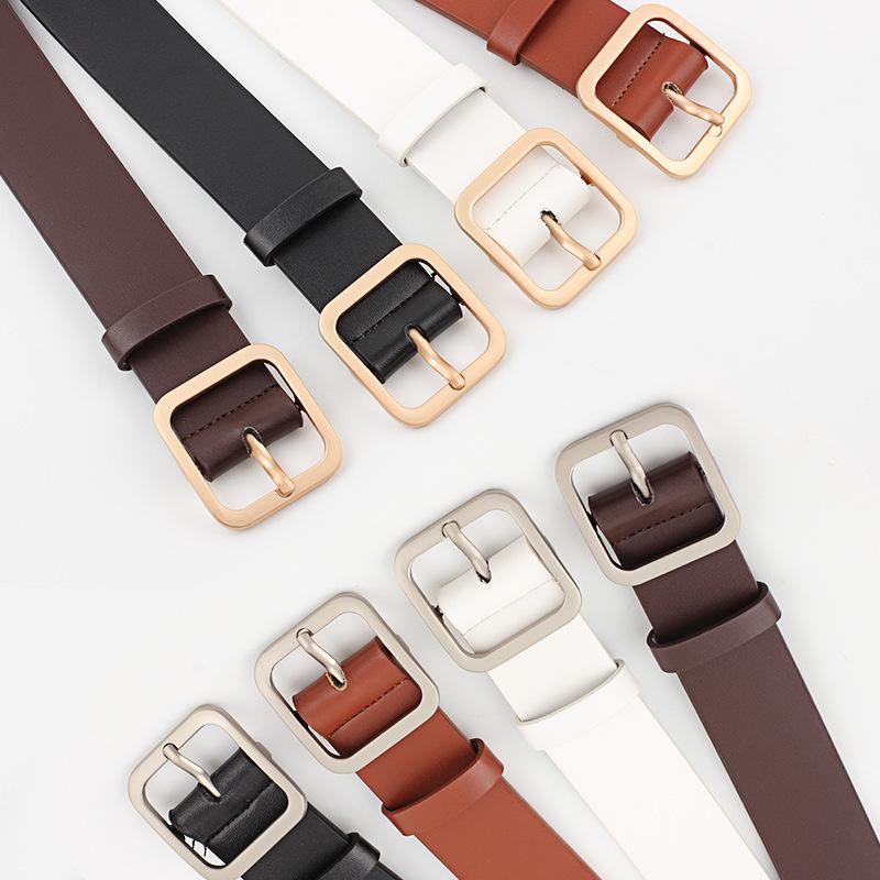 Women's Korean Style Fashion Belt with Square Buckle
