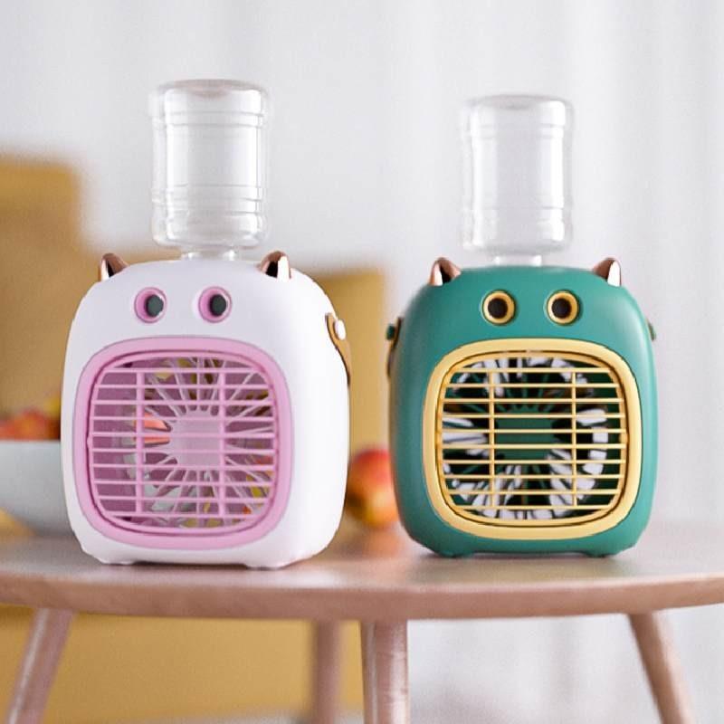 Портативный Мини-монстр Двойной распылитель Вентилятор Увлажнитель Тихий Перезаряжаемый Настольный вентилятор