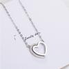 Ожерелье с двумя сердцами из стерлингового серебра S925, женское модное простое темпераментное ожерелье с принтом «сердце к сердцу» на ключице
