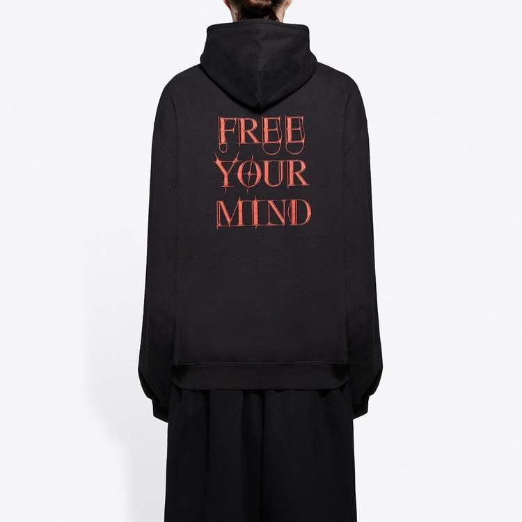Balenciaga Толстовка Свободный крой Мужская Черная 641679TJV791000