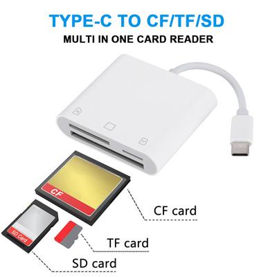 Картридер 3 в 1 Type-C для карт памяти SD/TF/CF, адаптер для SD-карт, не требующий драйверов, картридер для карт памяти CF SD TF для компактных камер для iPad iPhone 16