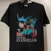 Черная футболка унисекс с коротким рукавом персонажа Neon Genesis Evangelion KH13279