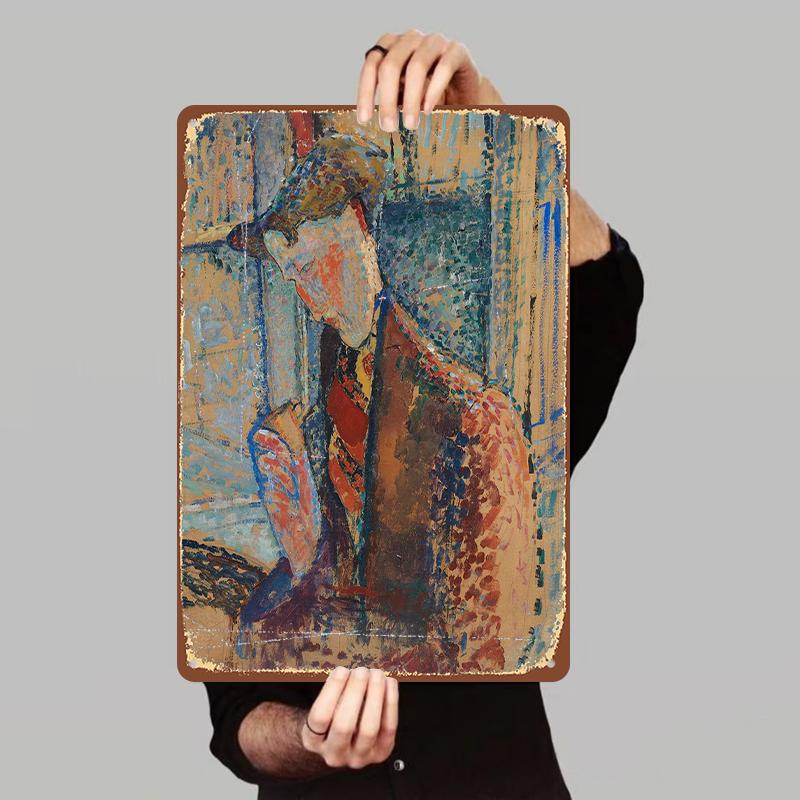 Vintage Abstract Figure Metal Wall Art ModernHome Decor Living RoomDecorative Iron Painting