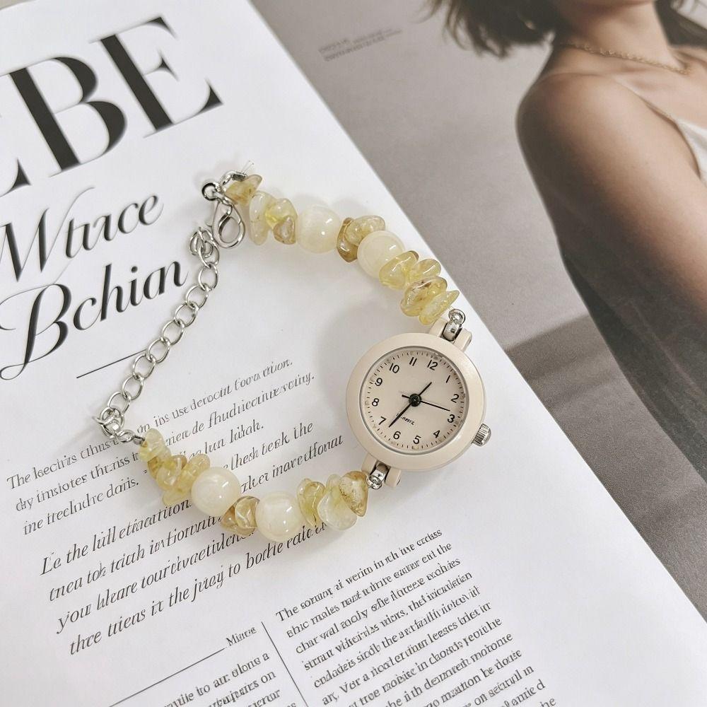 Beaded Bead Chain Watch Adjustable Quartz Watch New Bracelet Watch Women Girls