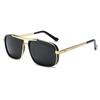 New Fashion TAC Polarized Sunglasses Retro Thick Edge Box Double Beam Punk Men's Metal Anti UV Glasses UV400 Shades Eyewear