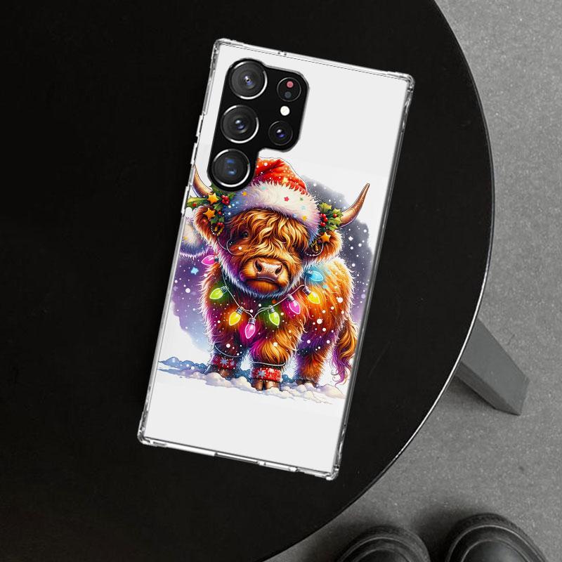 Милый чехол-накладка с изображением шотландской коровы для Samsung Galaxy S26 S25 Edge S24 S23 Ultra S22 Plus S21 FE S20 + Художественный персонализированный Fundas Gal