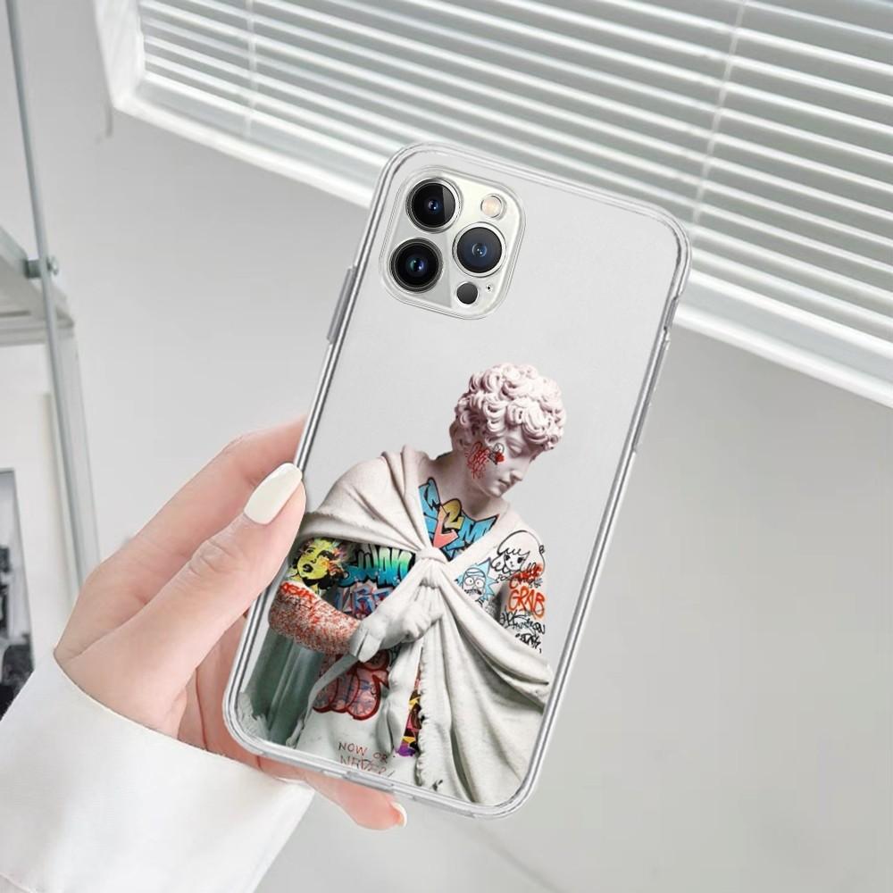 Арт-коврик для мыши 'Статуя Давида' для iPhone 16 15 14 13 12 Mini 11 Pro XS Max X XR SE 6 7 8 Plus Мягкий силиконовый чехол
