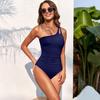 Women Monokini Sexy One-Shoulder Solid Color One-piece Bikini Solid Color Quick Drying Slim Fit Beachwear