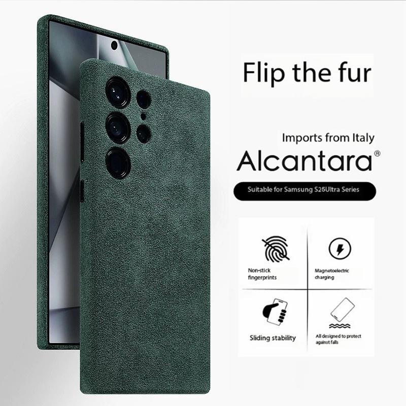 100% Италия Чехол из кожи Алькантара для Samsung Galaxy S24 S25 S26 Ultra Plus + Магнитная крышка Премиальные Люксовые Чехлы для S26Ultra