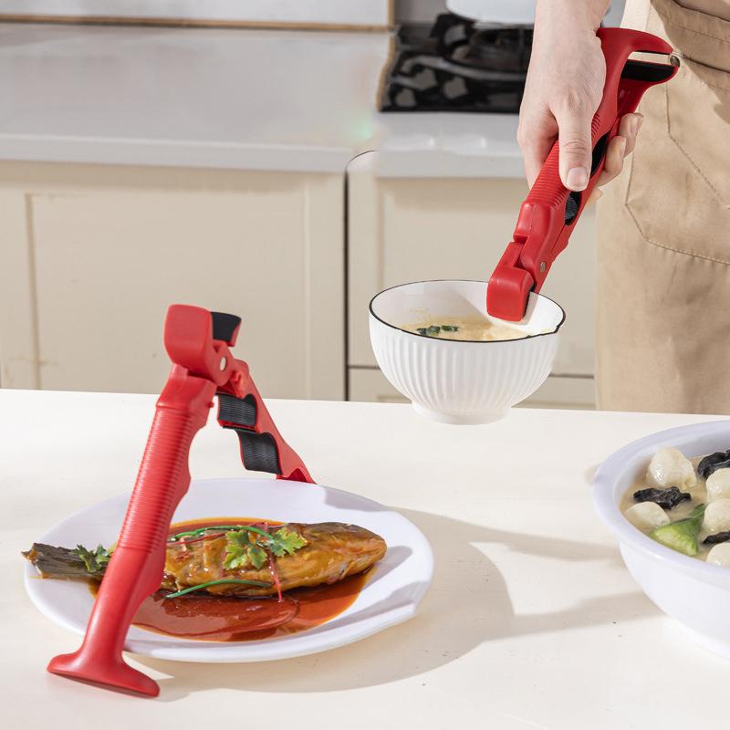 3 in 1 Anti Scalding Clip Anti Slip Tray Holder Bowl Holder Plate Lifter Multifunctional Tray Holder Home Kitchen Tool