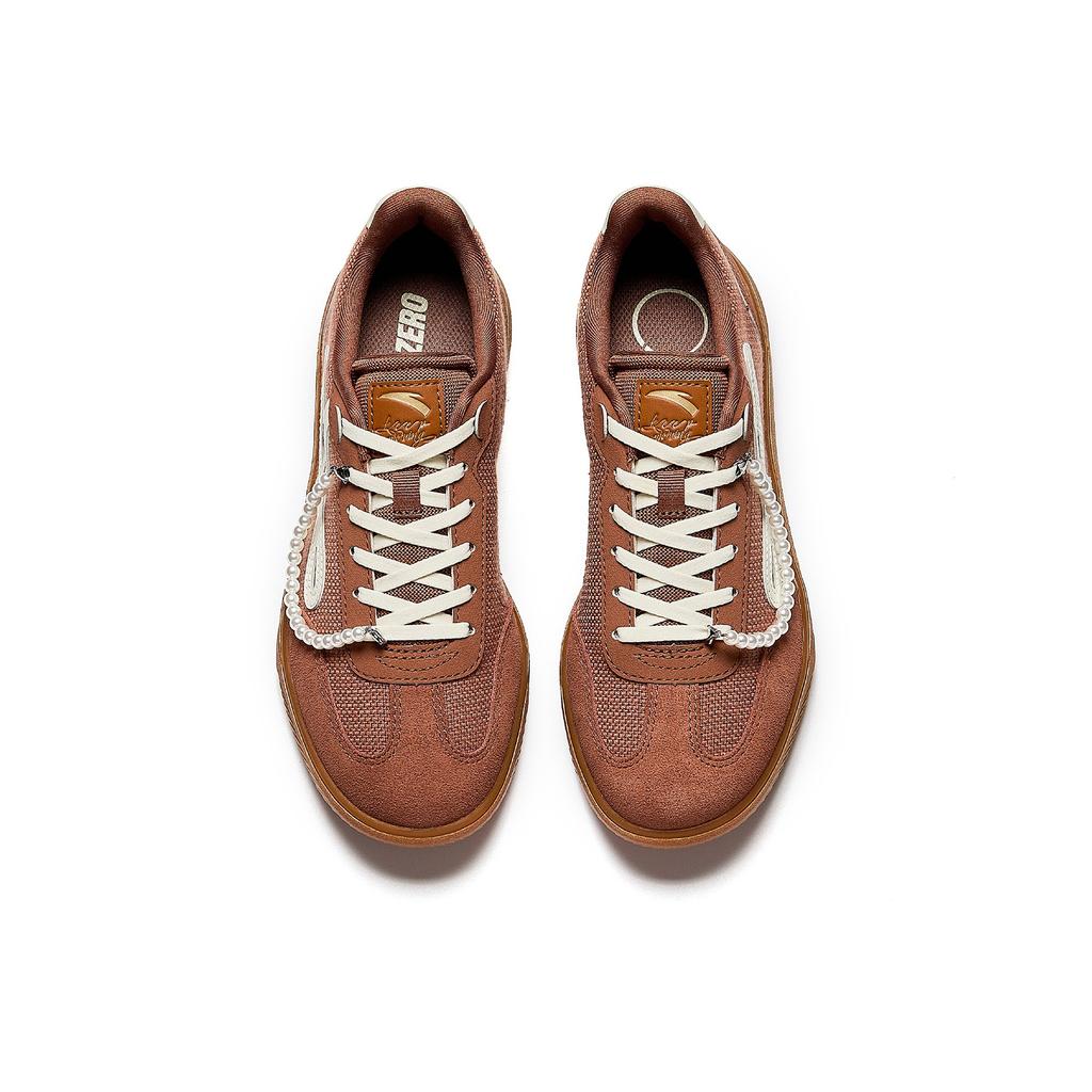 Anta Танцевальные Модные Универсальные Износостойкие Нескользящие Повседневные Кроссовки Женские Каштаново-Коричневые Грубо-Льняно-Серые 922618009-1