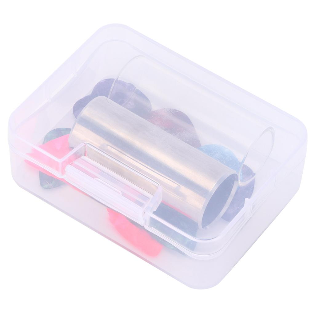 2 шт. гитарный слайд из нержавеющей стали, стеклянный тюнинг-бар, целлулоидные медиаторы, аксессуары для игры