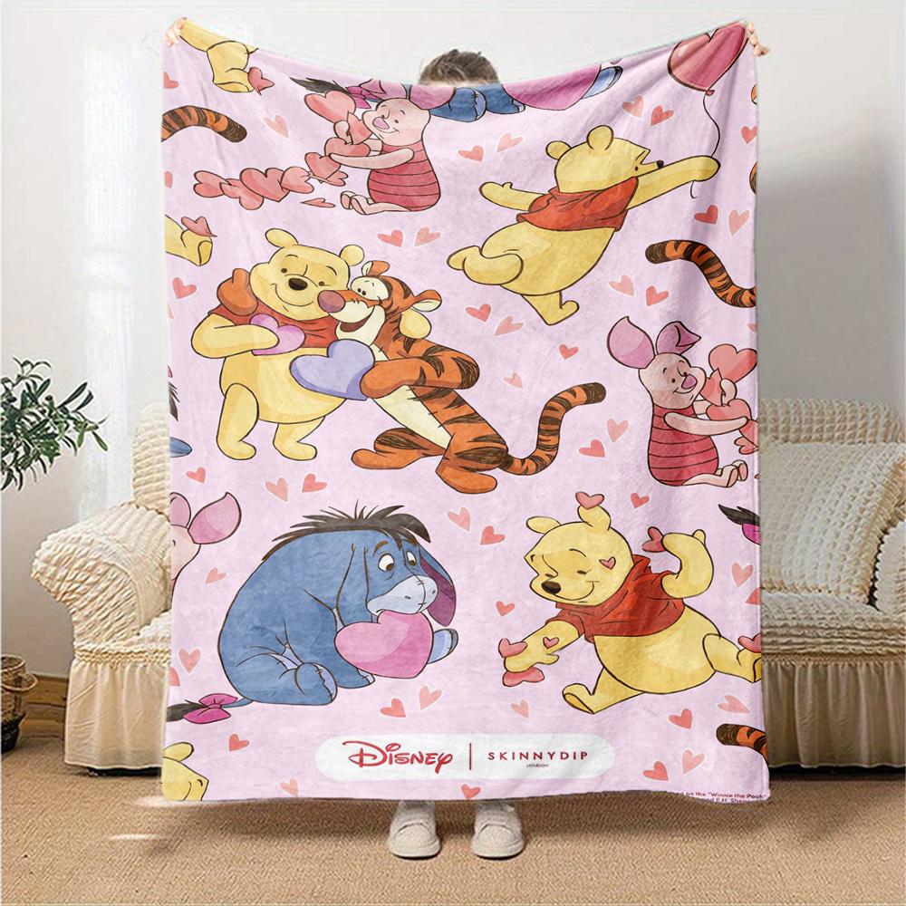 Piglet Friends Love Flannel Blanket Super Soft Warm Cozy Blanket For Sofa Bed Office Travel Allseason Home Decor Gift