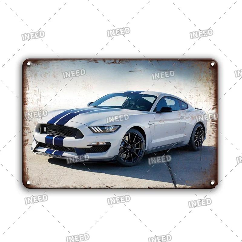 Ретро Ford Mustang металлический жестяной знак винтажный автомобиль бренд настенные наклейки гараж украшение Man Cave House настенный знак 8x12 дюймов