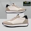 Fashion Large Size Unisex Cowhide Sneakers Elevator Shoes Hidden Height Increasing Shoes Men 5CM Sports Casual Oxfords Women Heightening