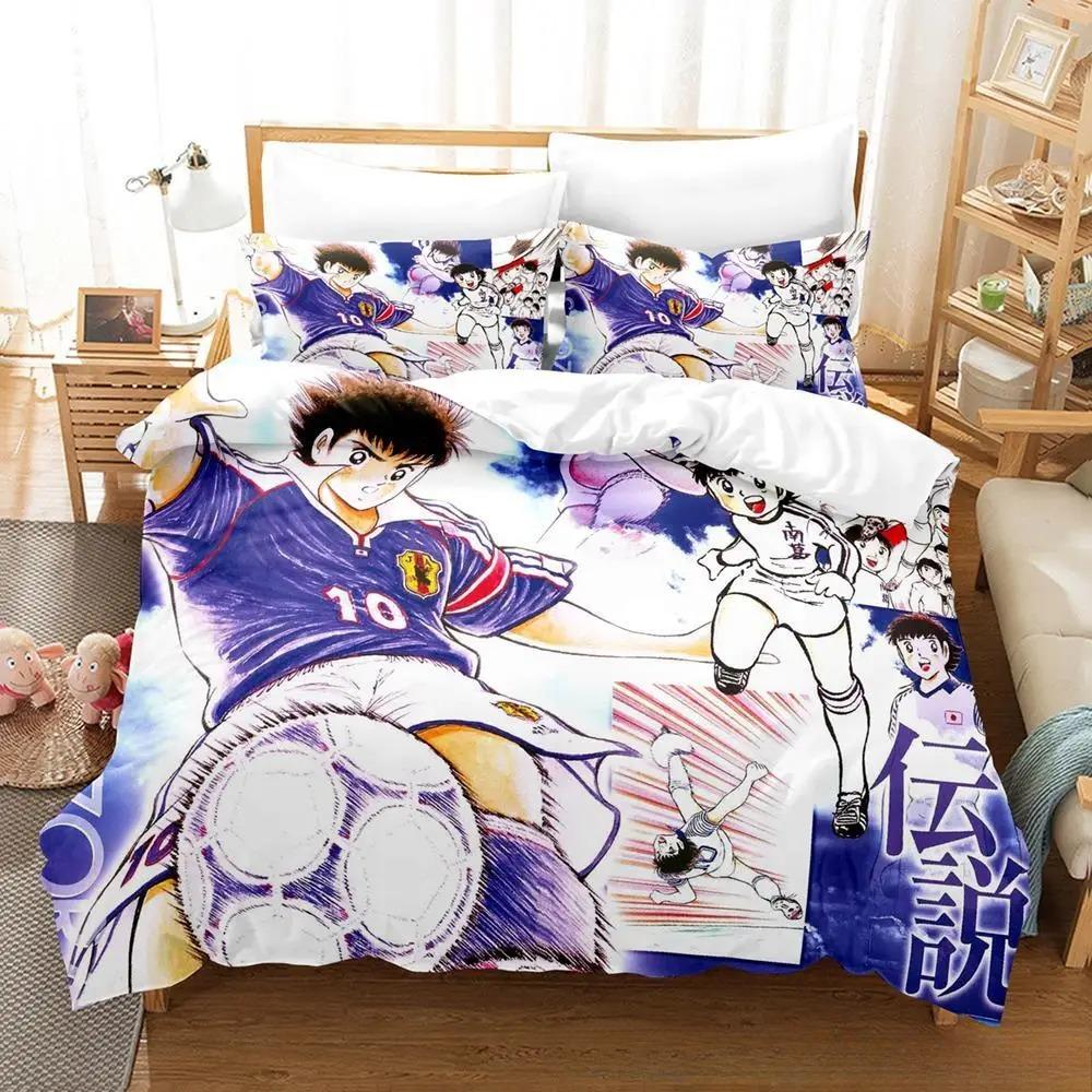 3D Печать Новый Комплект Постельного Белья Captain Tsubasa Мягкое Покрывало-Одеяло С 1/2 Наволочками Для Детей Взрослых Микрофибра Покрытие Одеяла