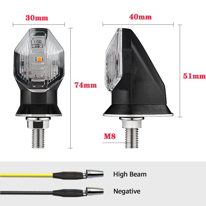 8mm Mini Motorcycle LED Turn Signal Lights Indicator Blinker Lamp 12V Amber Flasher Arrow Lamp Moto Signal Lamps For Honda