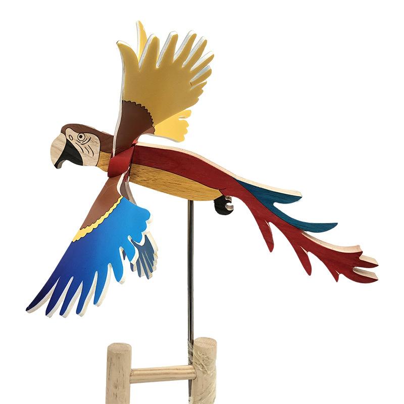 Popular Easter decorations: parrot windmill, outdoor garden, courtyard, farmhouse decor, wooden craft windmill ornament