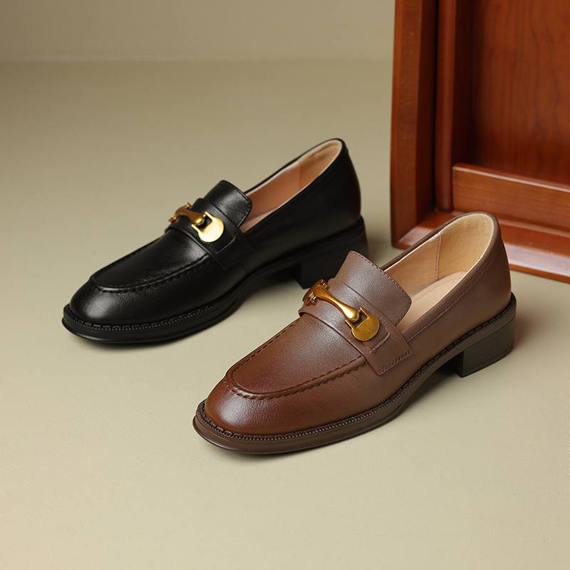 Krazing Pot Весенние туфли из коровьей кожи с круглым носком на толстом среднем каблуке, броги, женские туфли-лодочки большого размера 43 с металлическими застежками