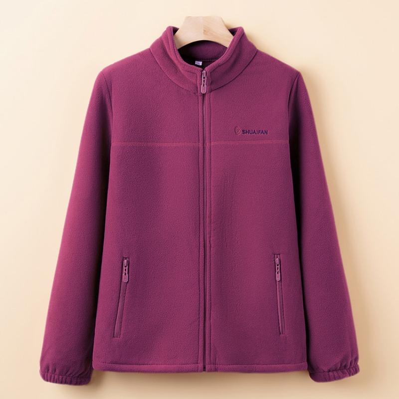 Новая флисовая куртка мамы, весенне-осенний флис, утолщенный теплый кардиган, топ для женщин среднего и пожилого возраста