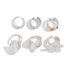 baroque Pearl Combination Ring Female retro Metal Lava Flower Ring Set