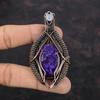 Charoite Pendant Copper Wire Wrapped Pendant Handmade Wire Wrap Jewelry Rainbow Moonstone Pendant Gemstone Pendant Copper Jewelry For Gift