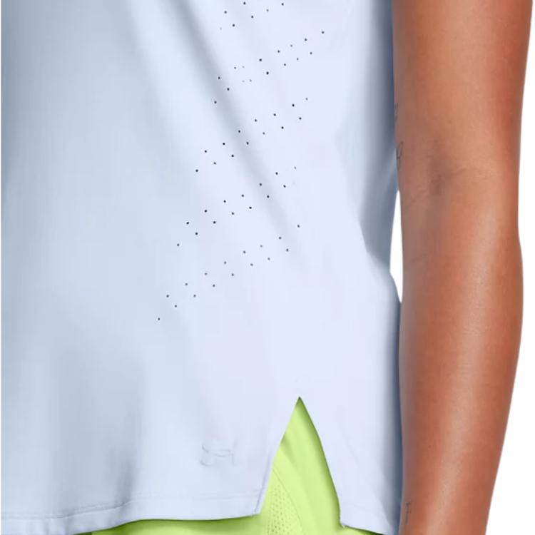 Under Armour Запуск Elite Solid Универсальная дышащая футболка с коротким рукавом для женщин Топы Rain-Cloud-Blue 1383364-464