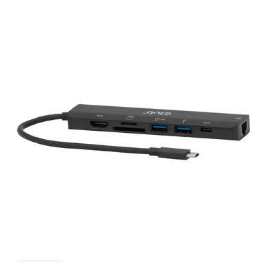 Club 3D USB Type C Хаб с HDMI, USB C PD, Gigabit Ethernet, 2x USB Type A и Картридерами SD MicroSD 7-в-1 4K60Hz, 100W, Ethernet, 5Gbps, & (CSV-2553)