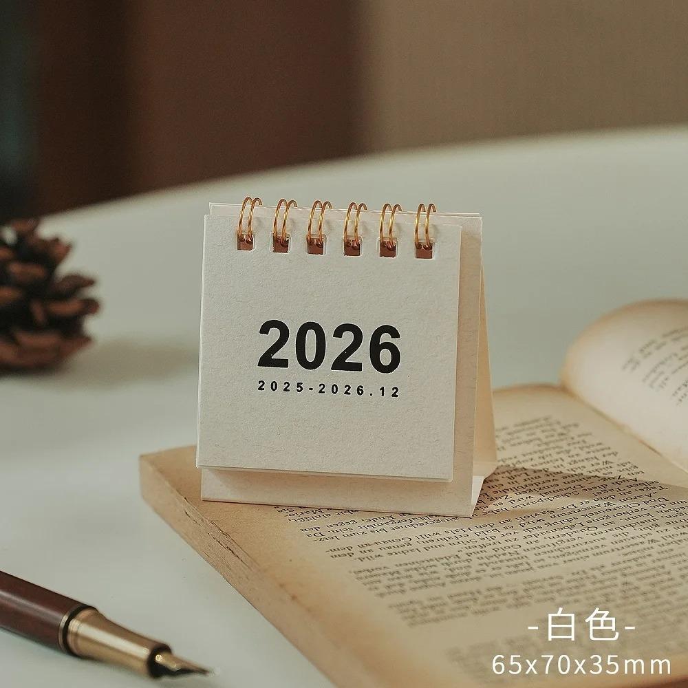 Mini Simple Calendar Small Desk Calendar Creative Coil Calendar Planner Desktop Decoration Office Stationery