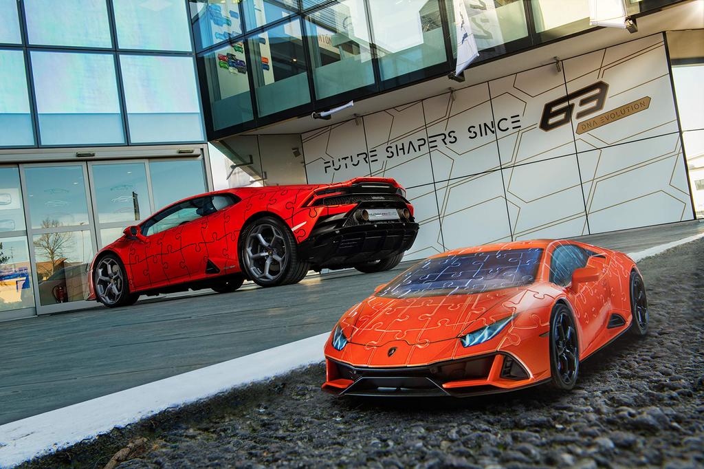 3D-пазл Ravensburger: Lamborghini Huracán EVO (желтый) 108 штук. Готовый размер: 25,1 см (длина). предмет номер. 11562. Подходит для детей от 8 лет и старше.. [Головоломк