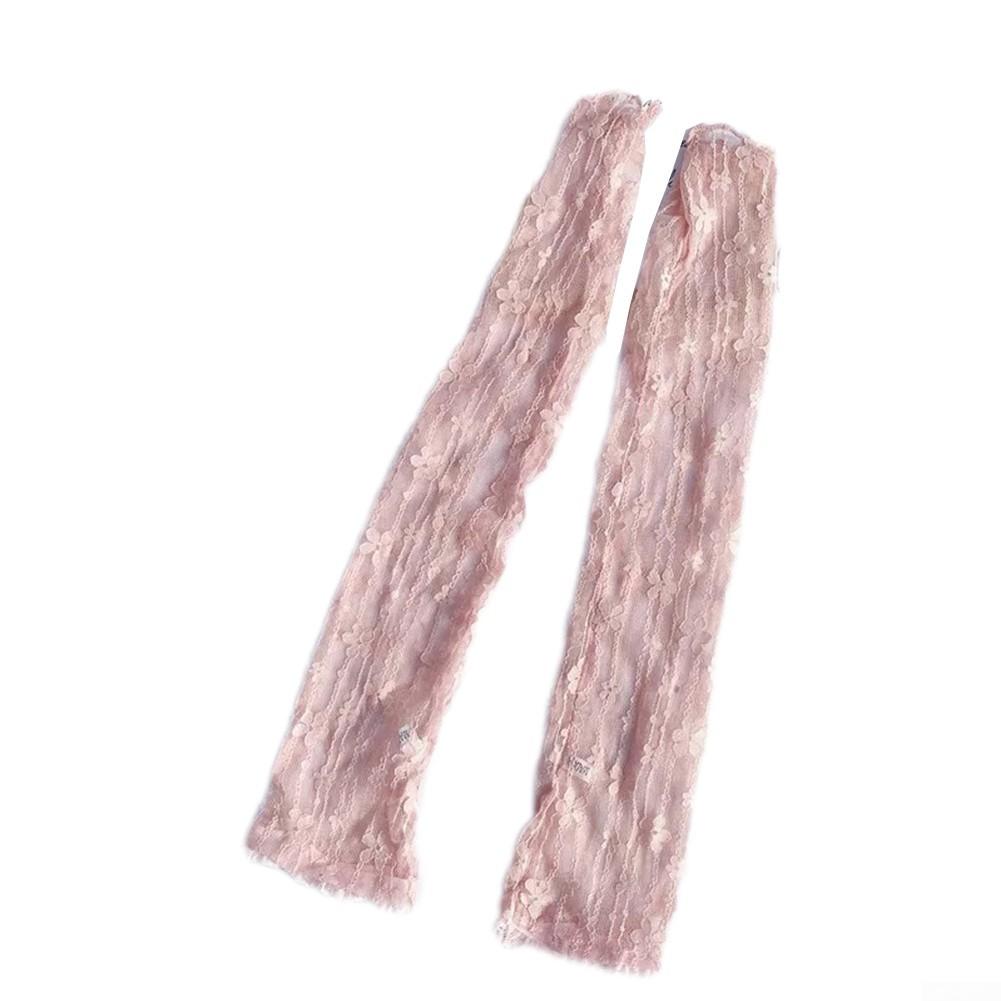 Sleeve Gloves Solid Color Sun Protection White Womens