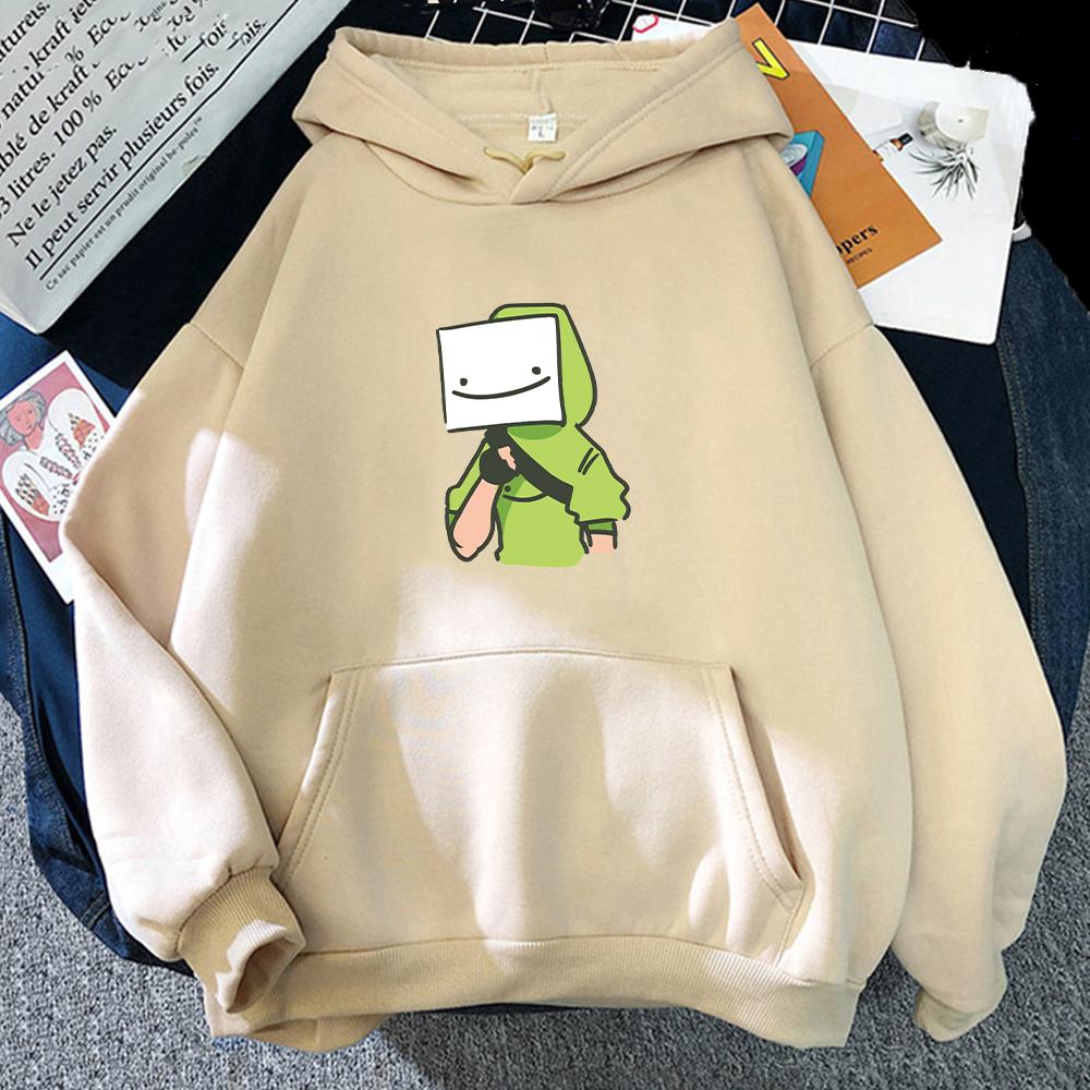 Свободное повседневное женское худи с принтом Dream Merch для мужчин Dream Smp Уличная одежда Топы с длинными рукавами Пуловер Свитшот с круглым вырезом