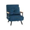 Canapé-lit - HOMCOM - Fauteuil Relax - Velours Bleu - Dossier Réglable - 1 Place