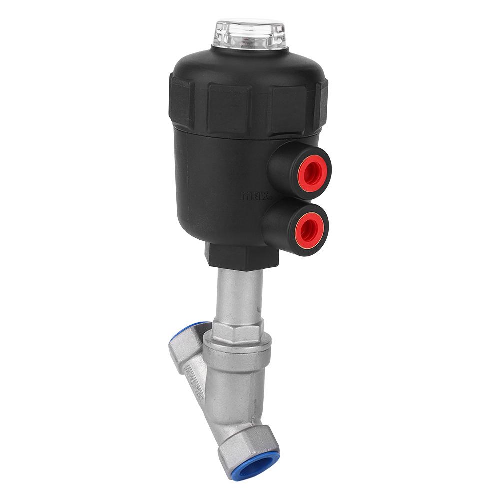 Angle Seat Valve Air Actuated Thread Connection Stainless Steel Thickened Plastic Case Steam Valve1 2in DN15