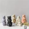 DIY Animal Three Kittens Silicone Mold Stacking Cats Cute Aroma Candle Гипсовые украшения Формы для ароматерапии автомобиля