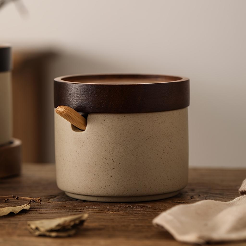 Винтажный японский керамический набор баночек для специй 3 шт. Кухонные контейнеры для приправ с подносом