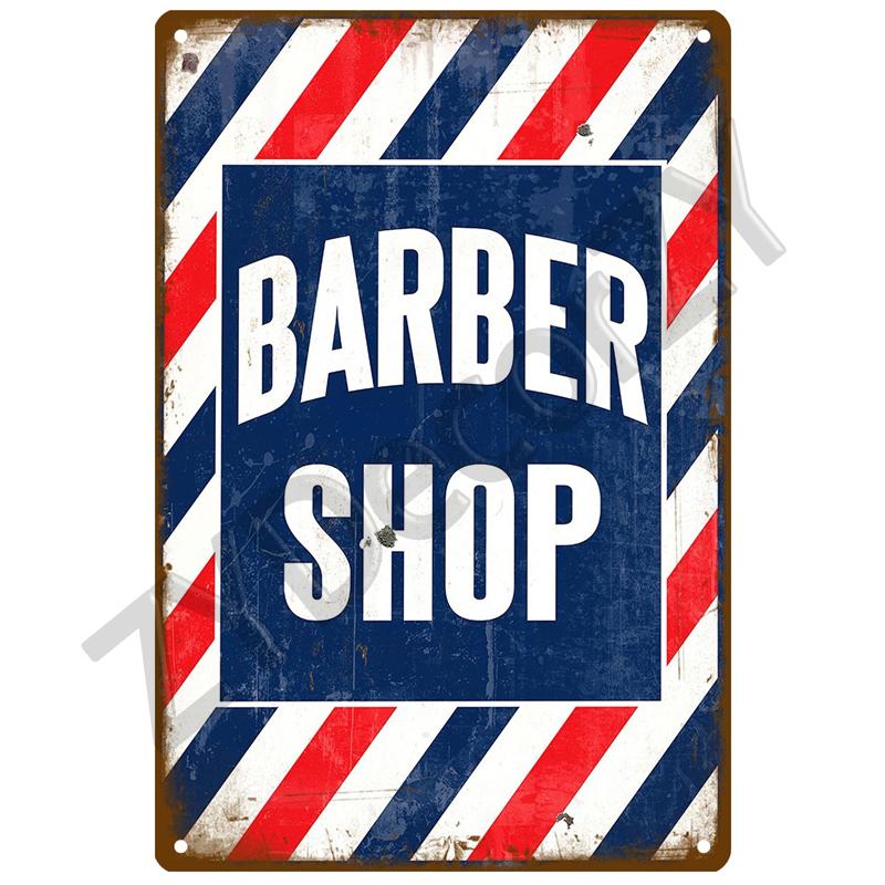 Vintage Home Decor Tin Sign Barber Shop Metal Sign Poster Bar Pub Retro Plaque Haircut and Shave Beard Iron Paintings Art Plates